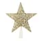 10" LED Lighted Gold Glittered Star Christmas Tree Topper, Warm White Lights